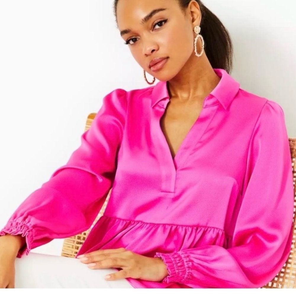 Lilly Pulitzer Jaylen Ruffle blouse size 12